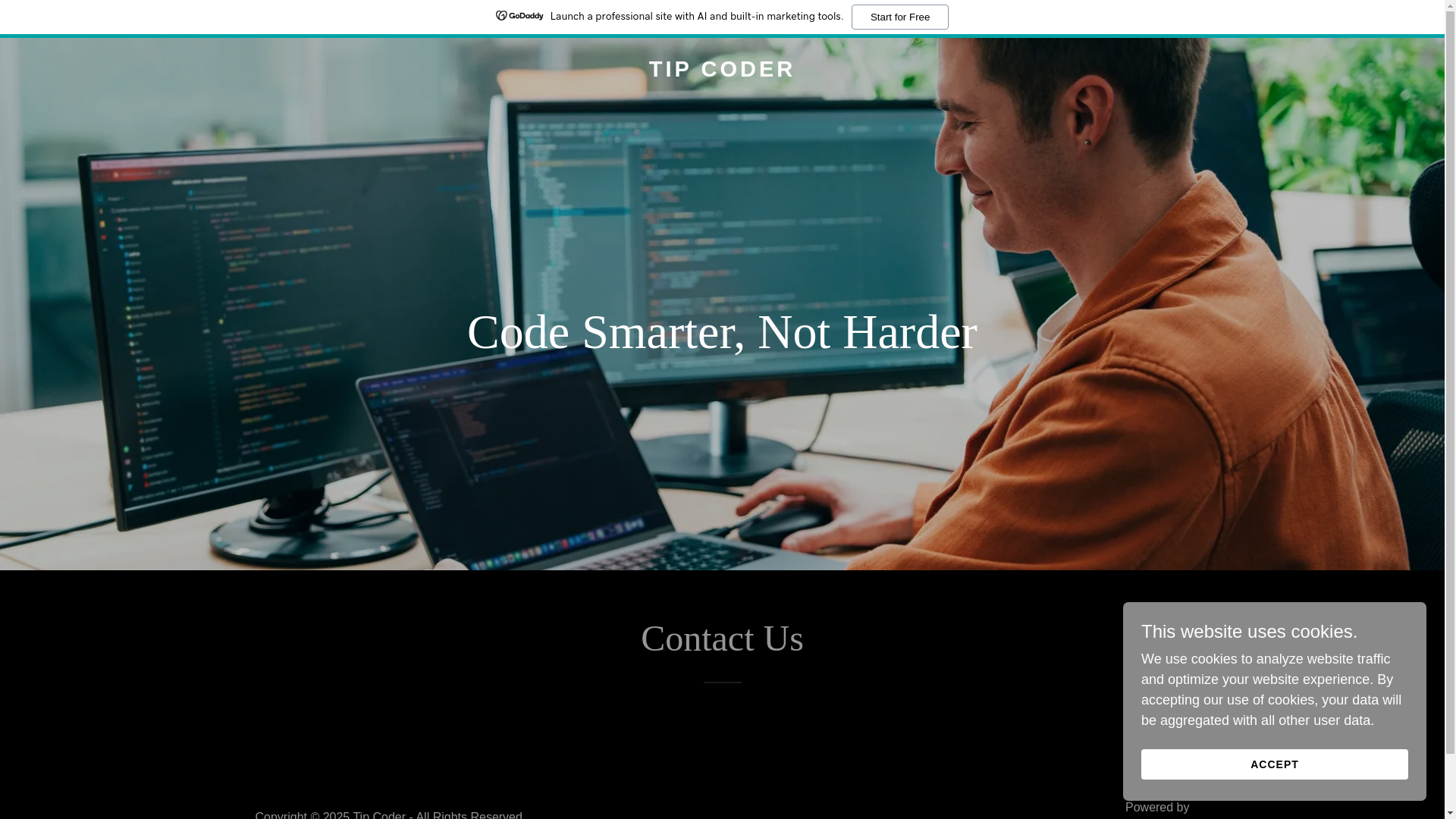 website screenshot of https://tipcoder.info/