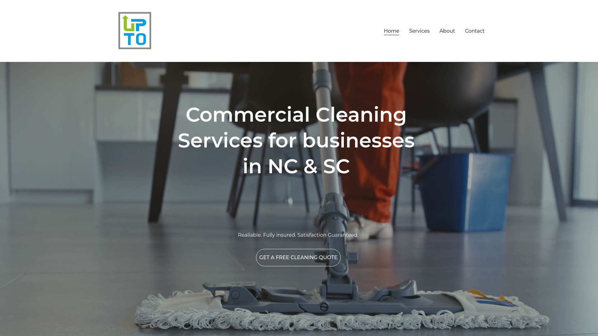 website screenshot of https://uptocommercialcleaning.com/