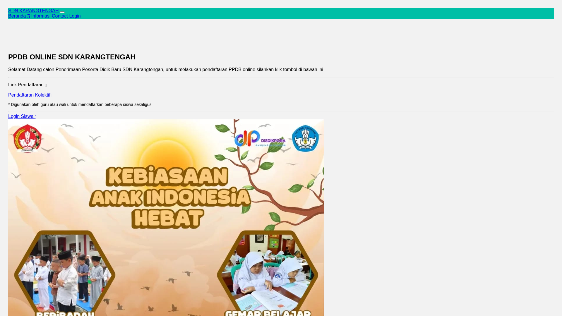 website screenshot of https://sdnkarangtengah.my.id