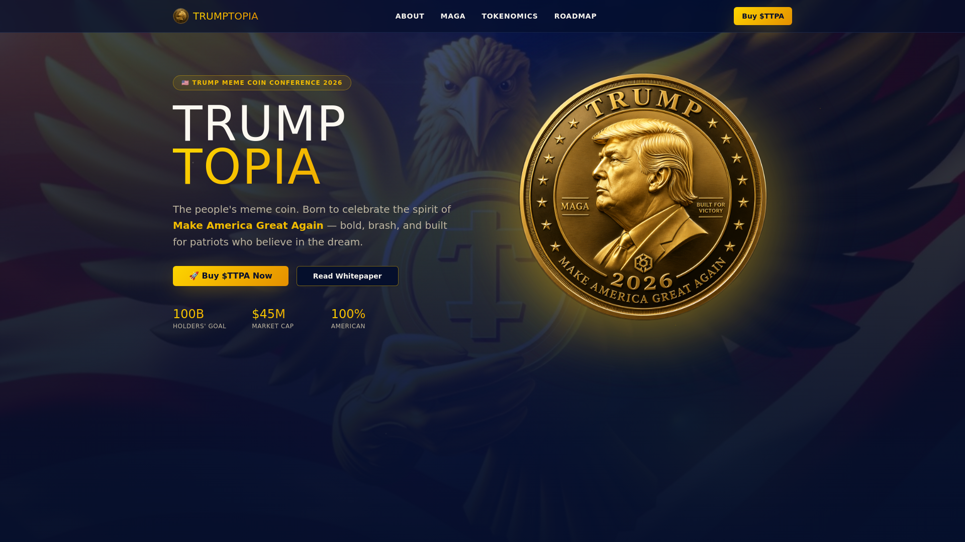 website screenshot of https://trumptopia.live/