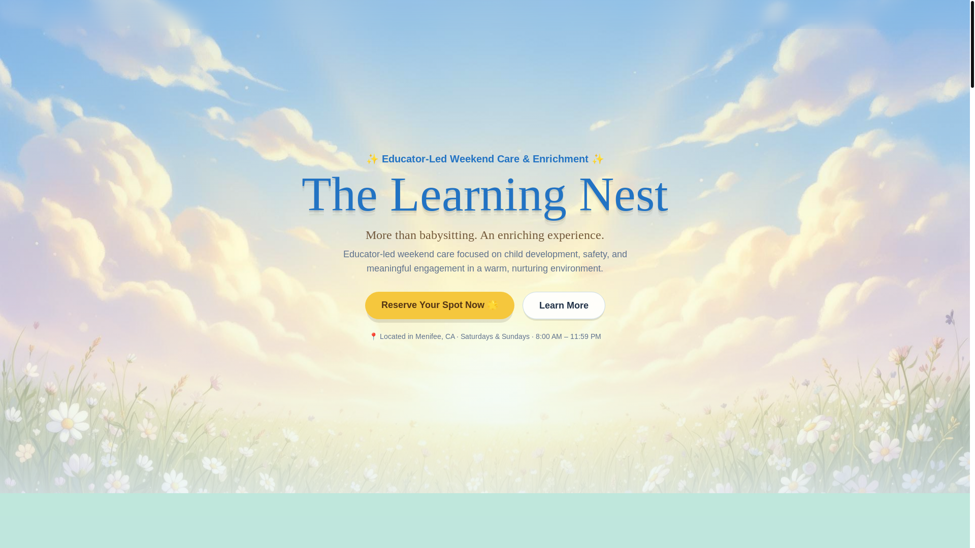 website screenshot of https://thelearningnests.com/