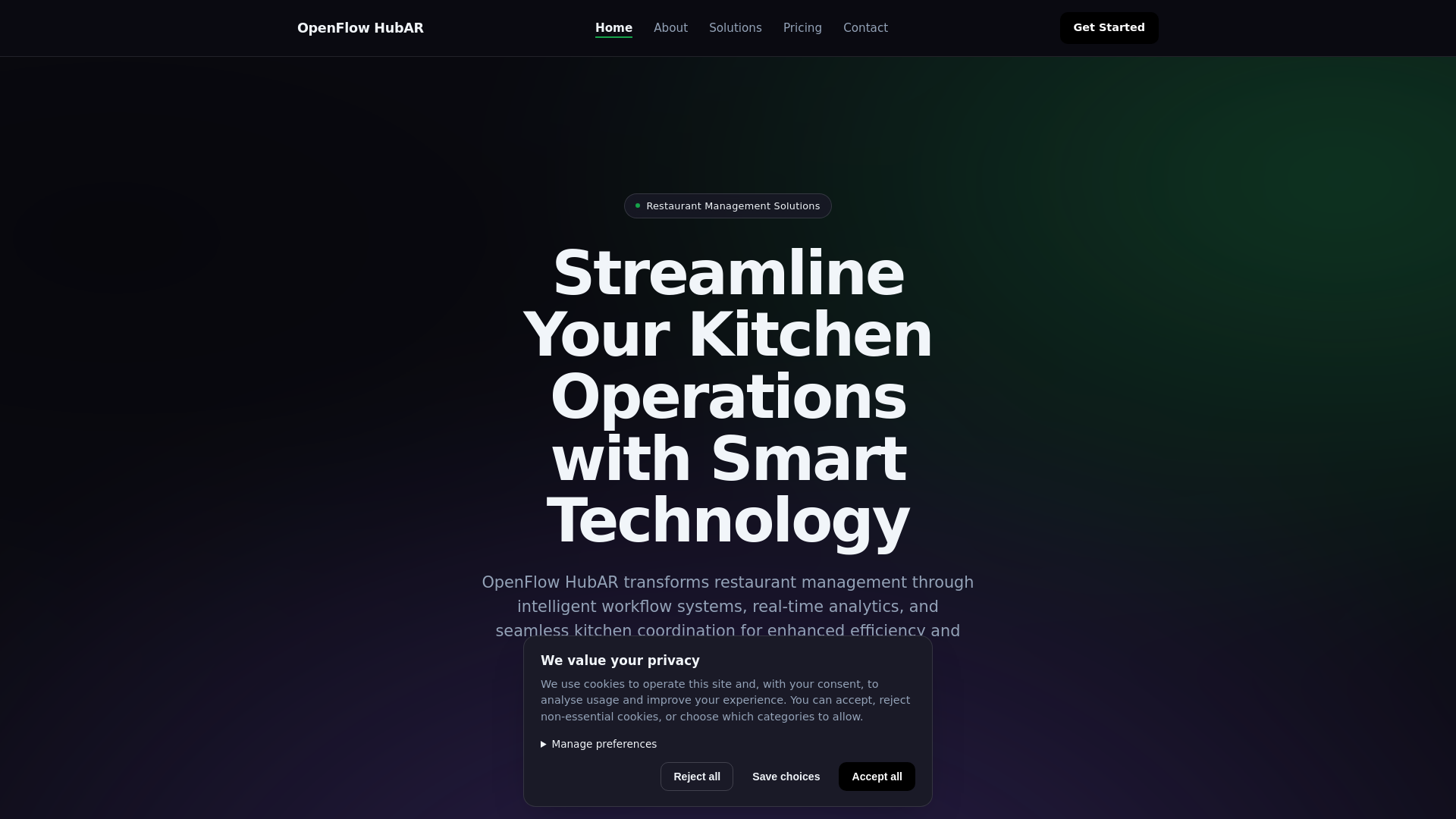 website screenshot of https://openflowhubar.pro/