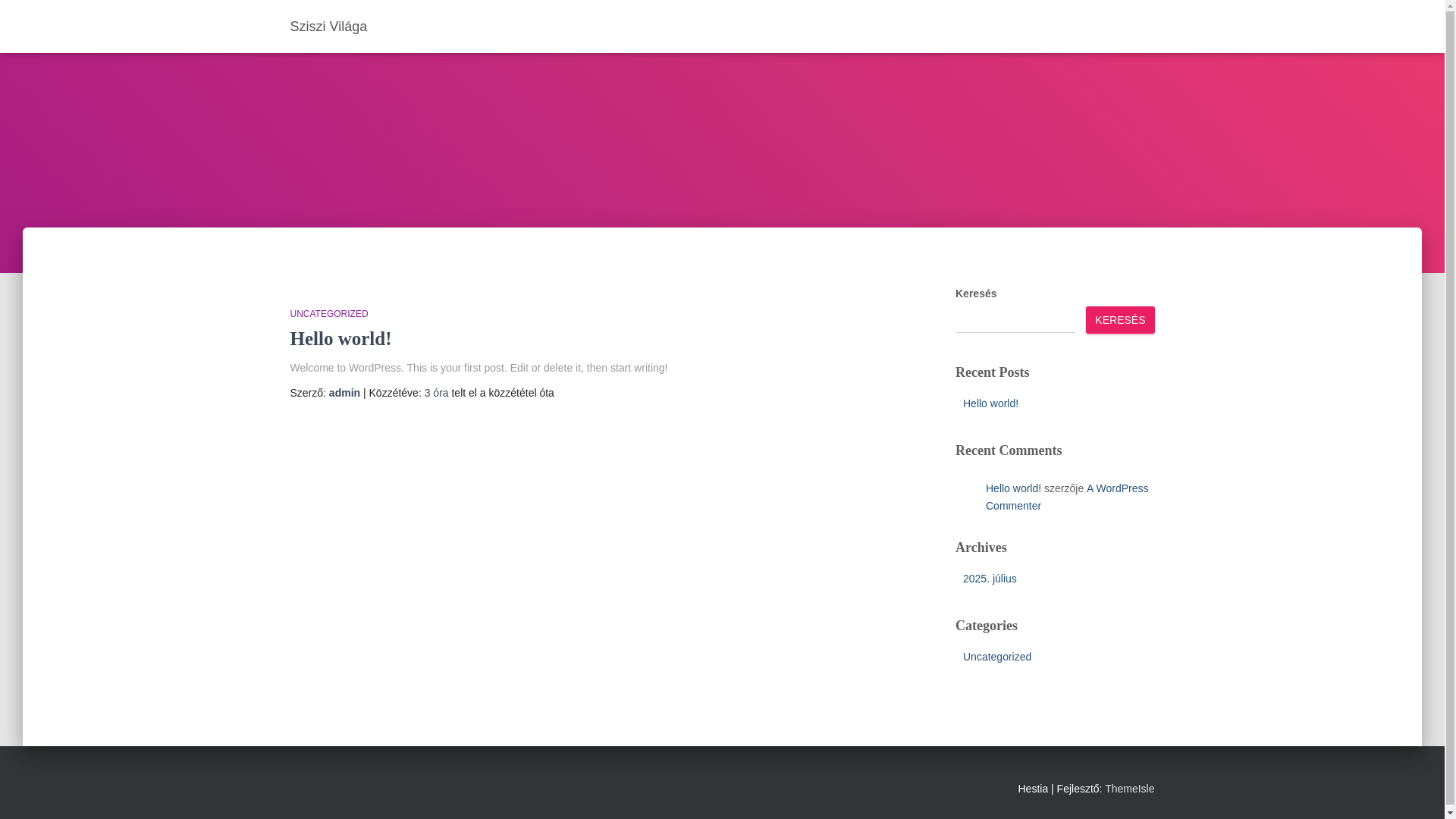 website screenshot of https://sziszivilaga.hu/