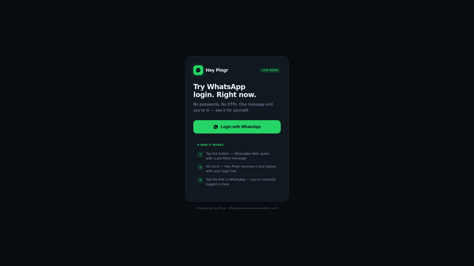website screenshot of https://heypingr-demo.pages.dev/