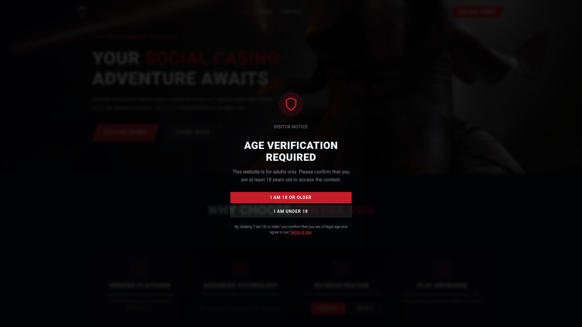 website screenshot of https://zentravox1.com