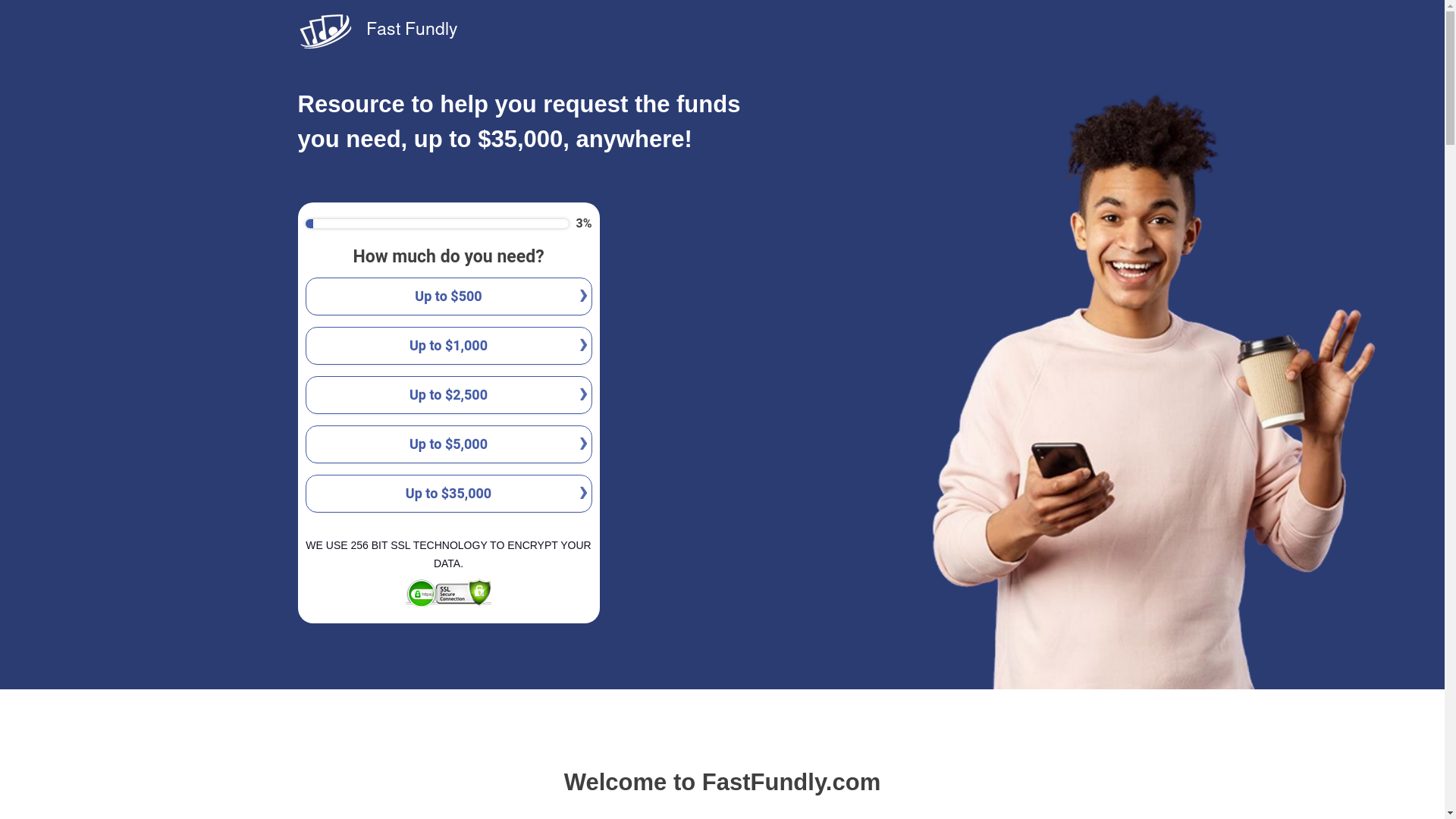 website screenshot of https://fastfundly.com/