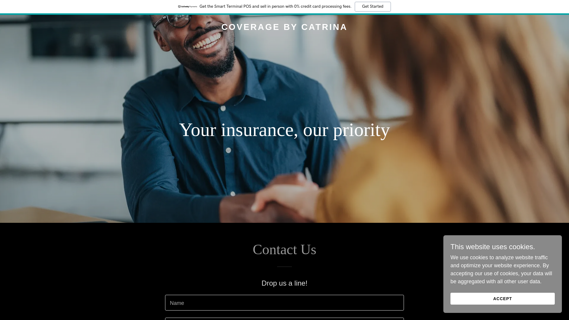 website screenshot of https://coveragebycatrina.com/