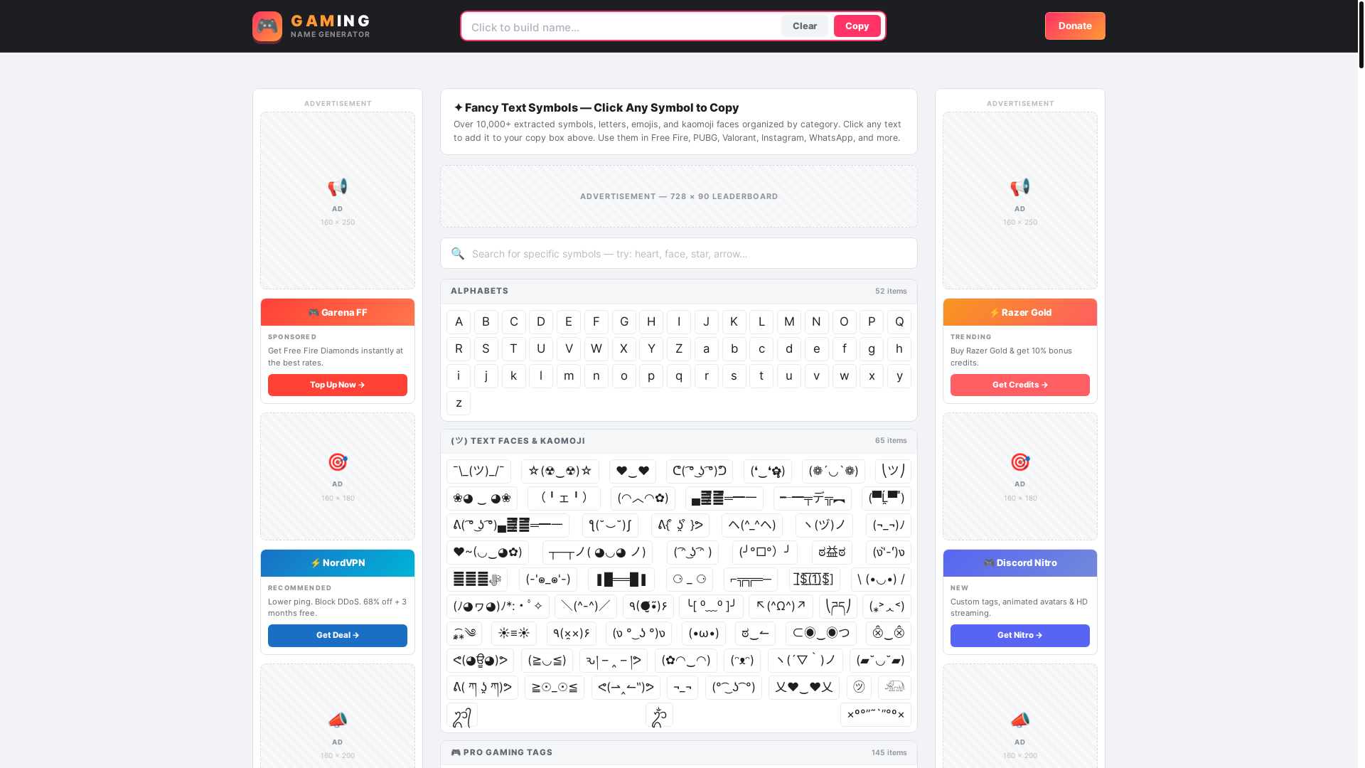 website screenshot of https://gamingnamegenerator.pages.dev/