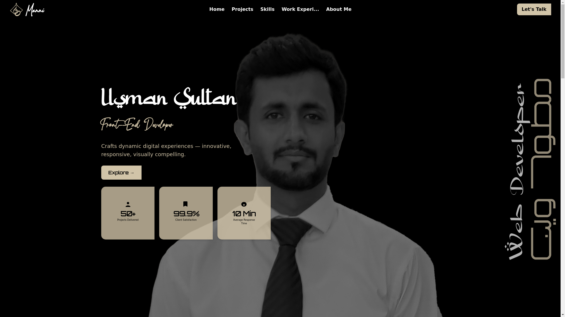 website screenshot of https://usmansultan.online/