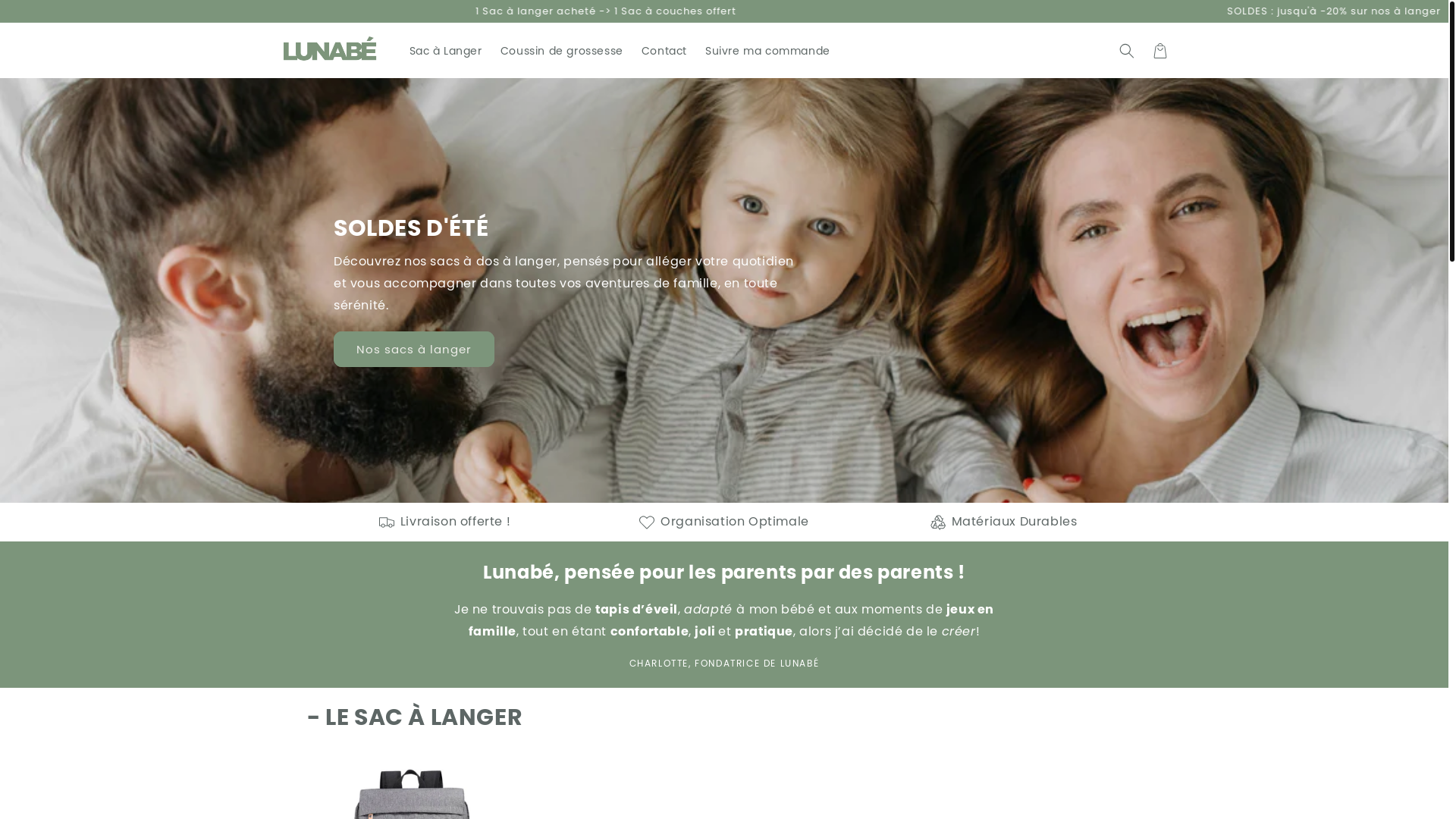 website screenshot of https://lunabe.store/