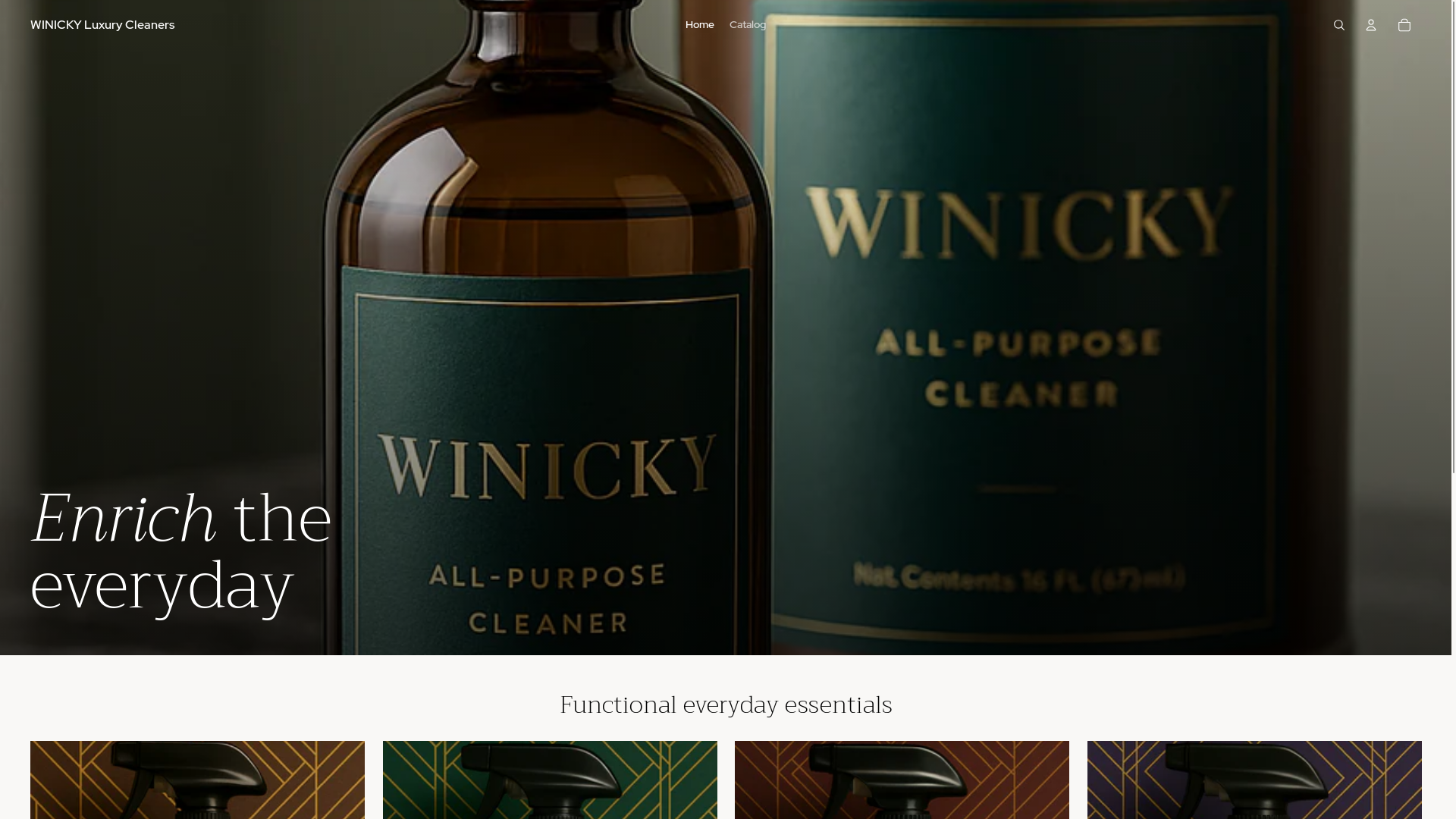 website screenshot of https://winicky.shop/