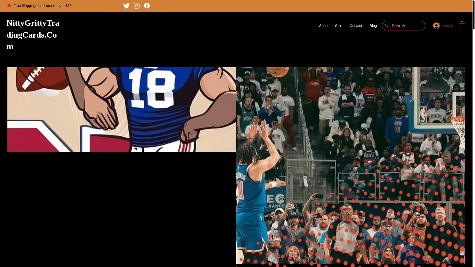 website screenshot of https://nittygrittytradingcards.com/