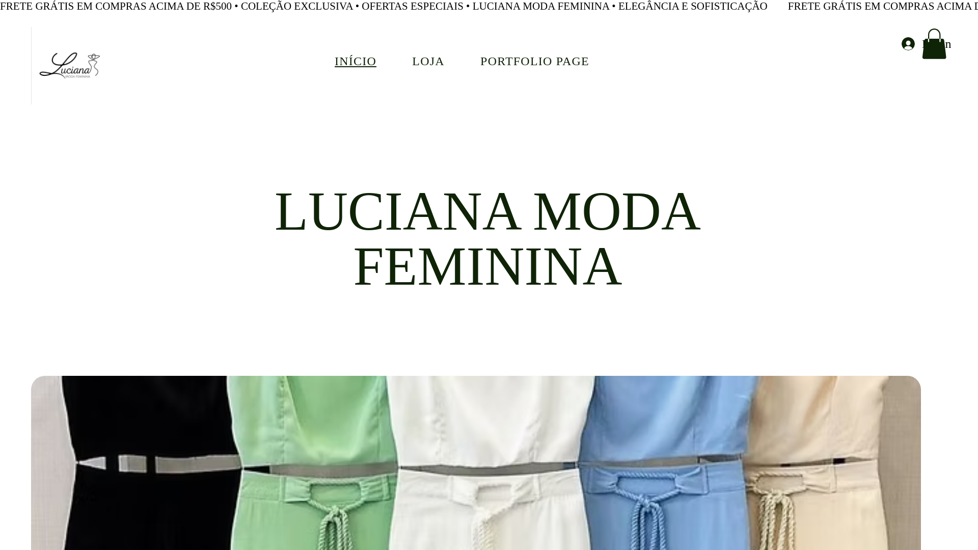 website screenshot of https://lucianamodafeminina.com/