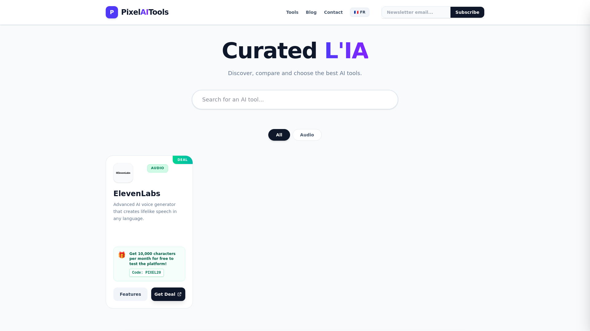 website screenshot of https://pixelaitools.pages.dev/