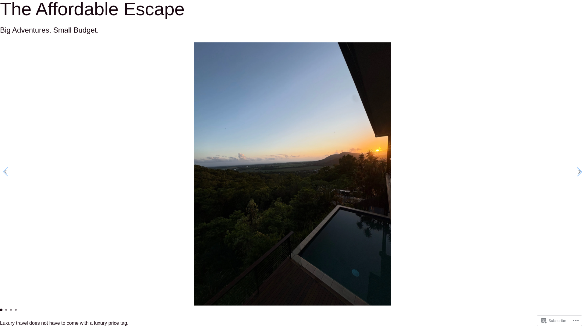 website screenshot of https://theaffordableescape.com/