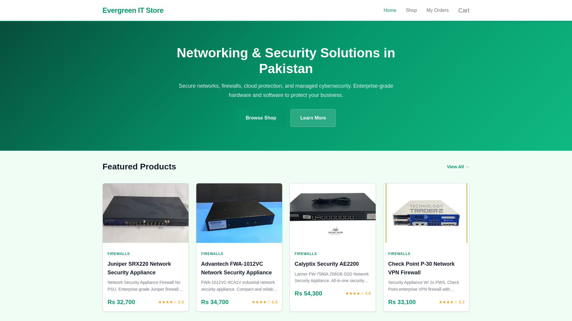 website screenshot of https://evergreen-shopweb.pages.dev/