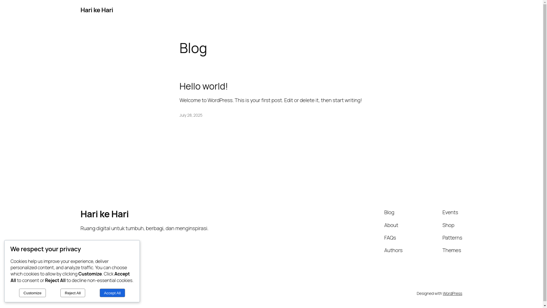 website screenshot of https://ahmadtohari.com/