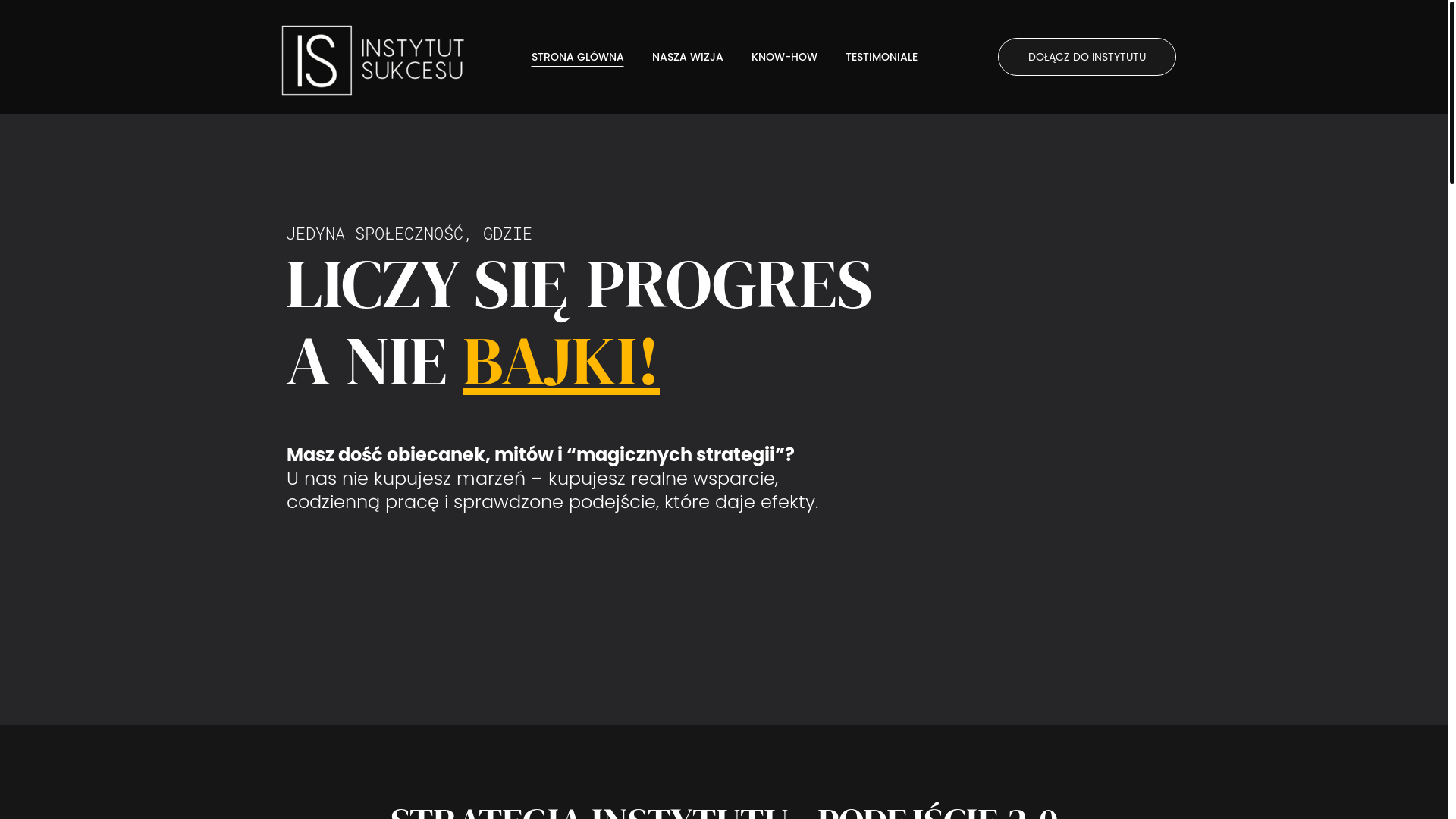 website screenshot of https://instytut-sukcesu.pl/