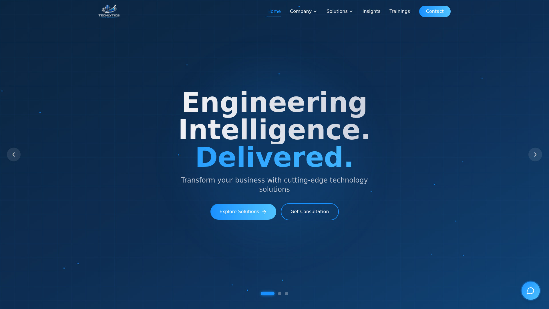 website screenshot of https://techlyticsgroup.com