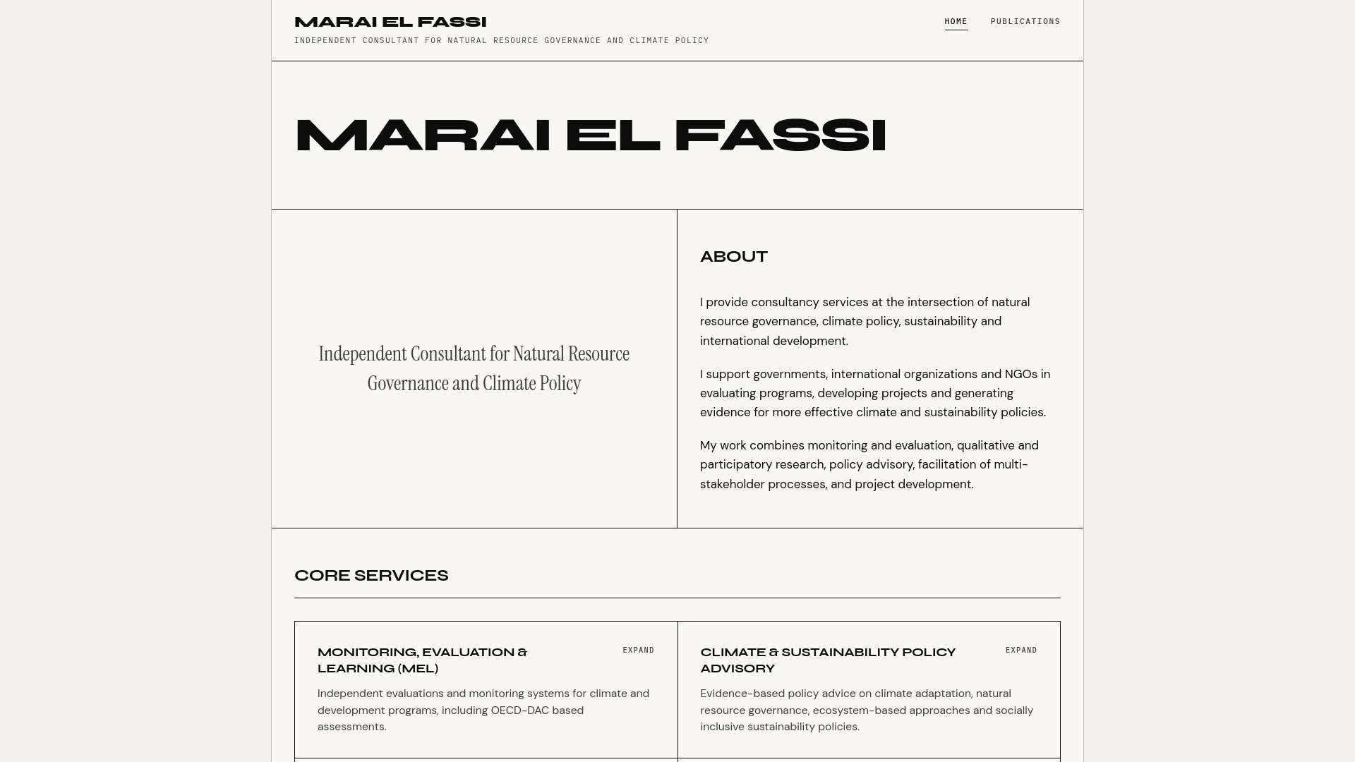 website screenshot of https://maraielfassi.com/
