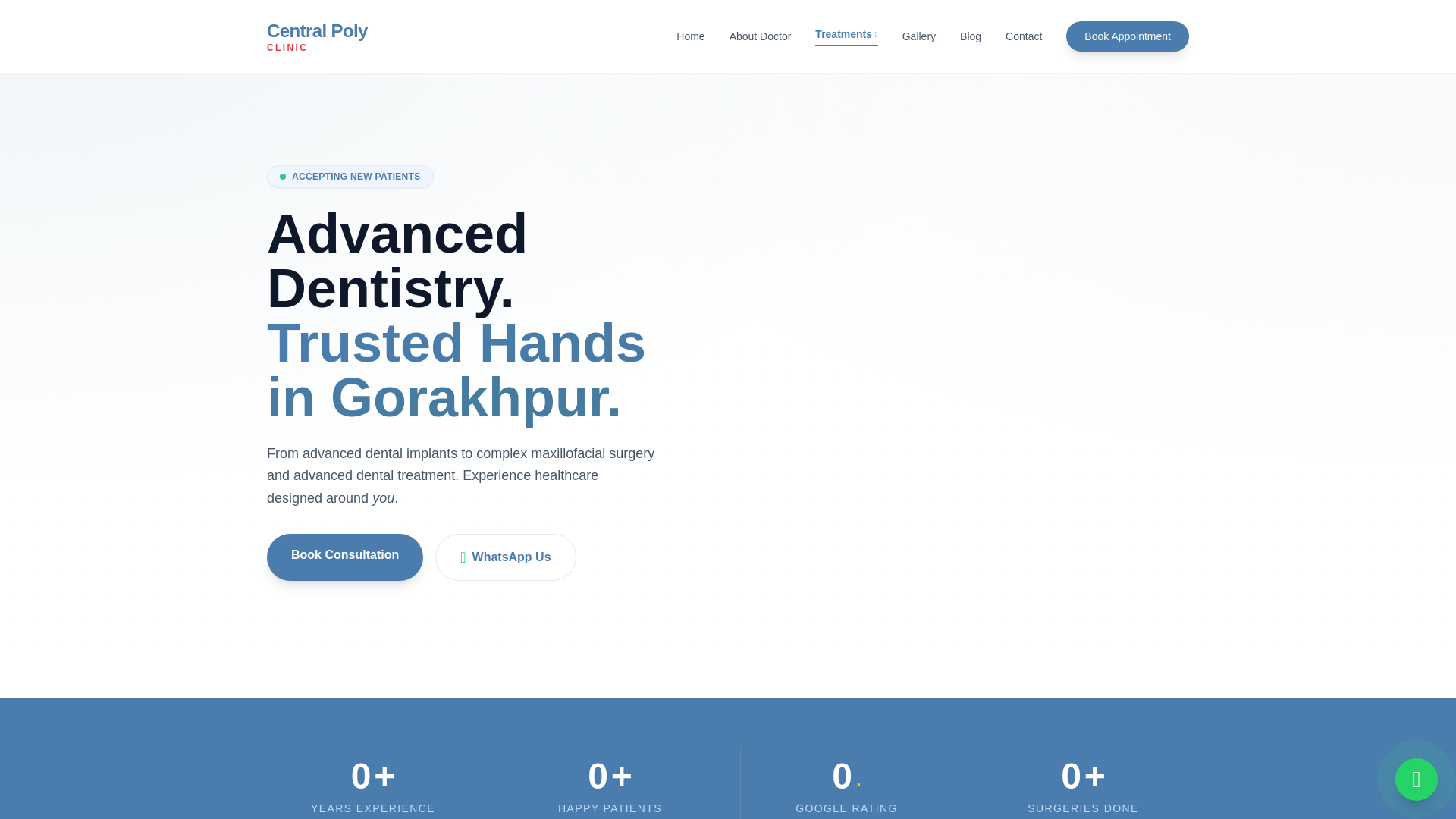 website screenshot of https://centralpolyclinicgorakhpur.com/