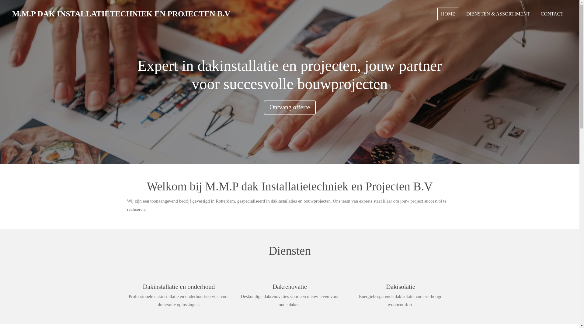 website screenshot of https://mmpdakinstallatietechniekenprojectenb.com/