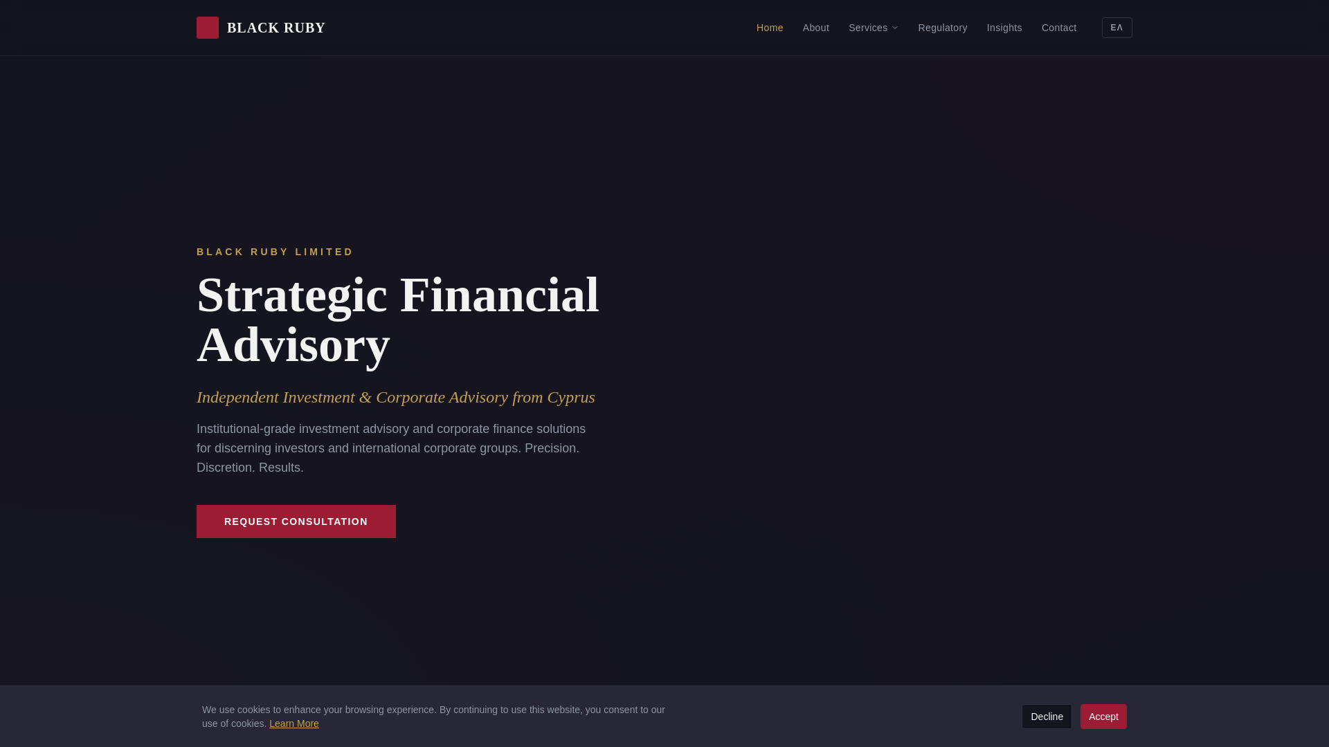 website screenshot of https://blackrubylimited.com/