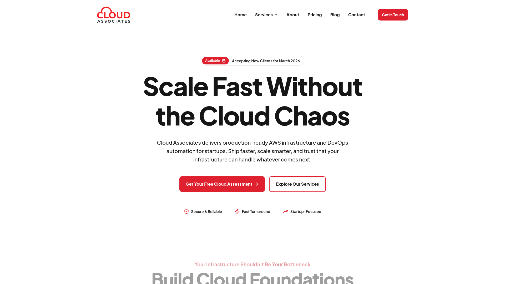 website screenshot of https://www.cloudassociates.io