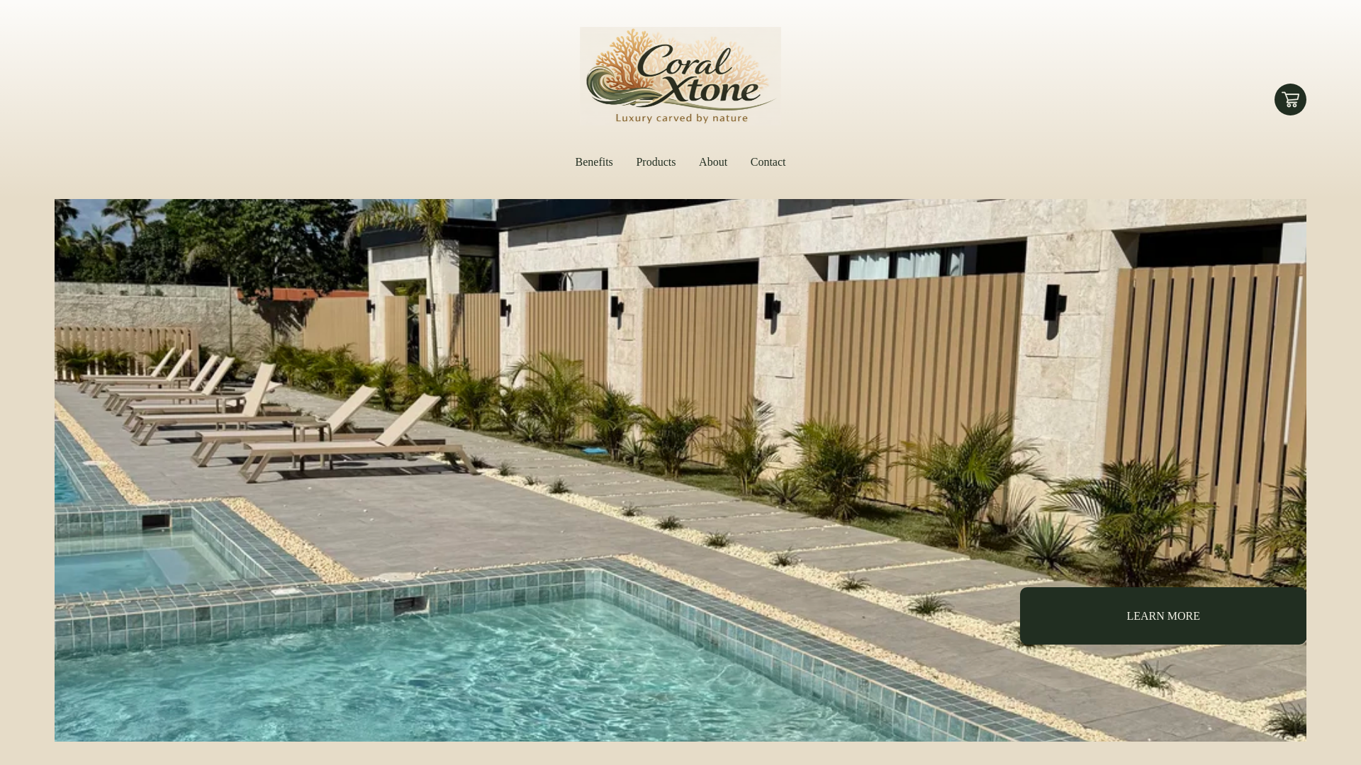 website screenshot of https://coralxtone.com/