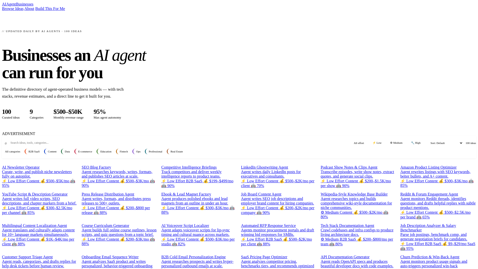 website screenshot of https://aiagentbusiness.pages.dev/