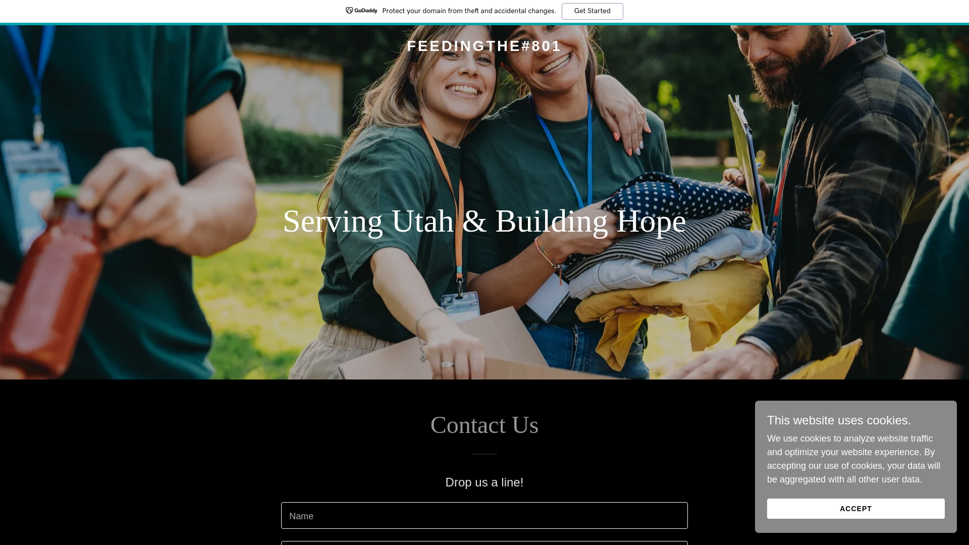 website screenshot of https://feedingthe801.org/