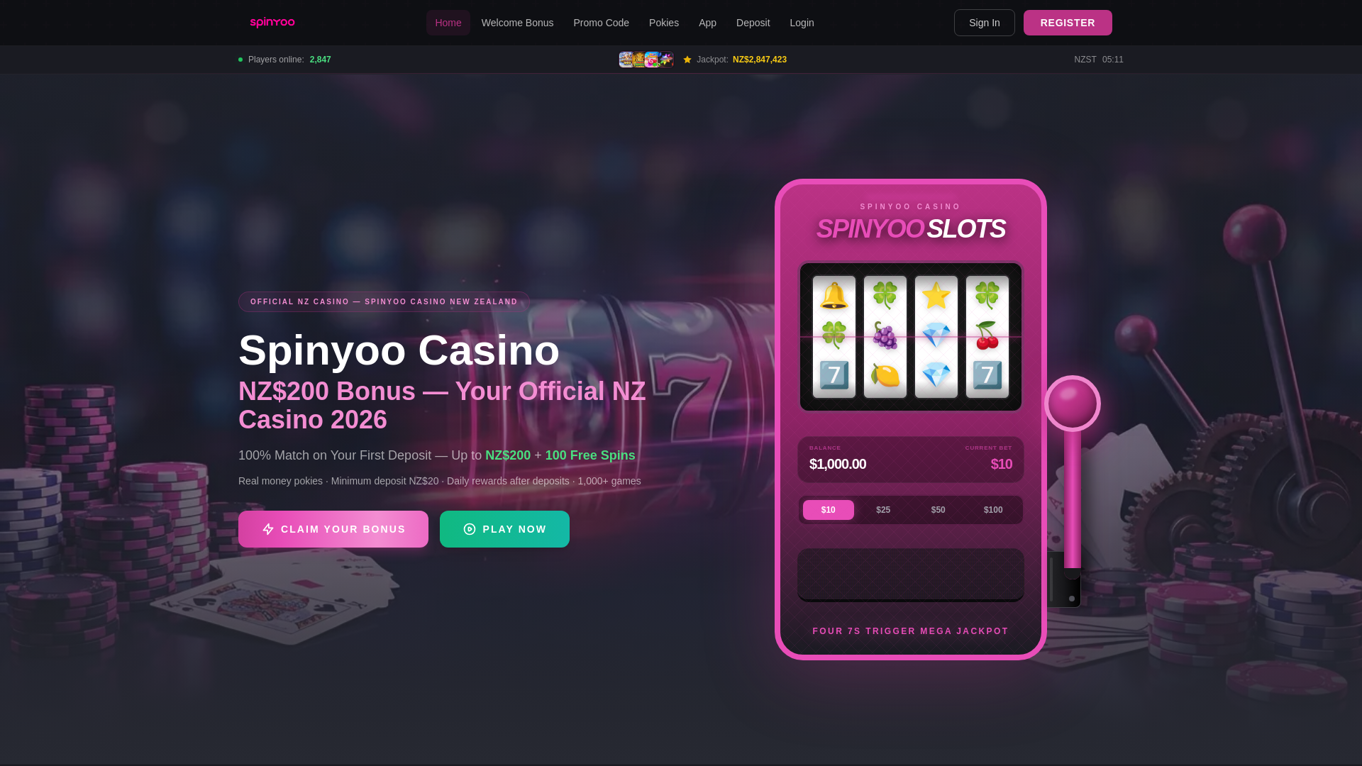 website screenshot of https://spinyoo-newzealand.com/