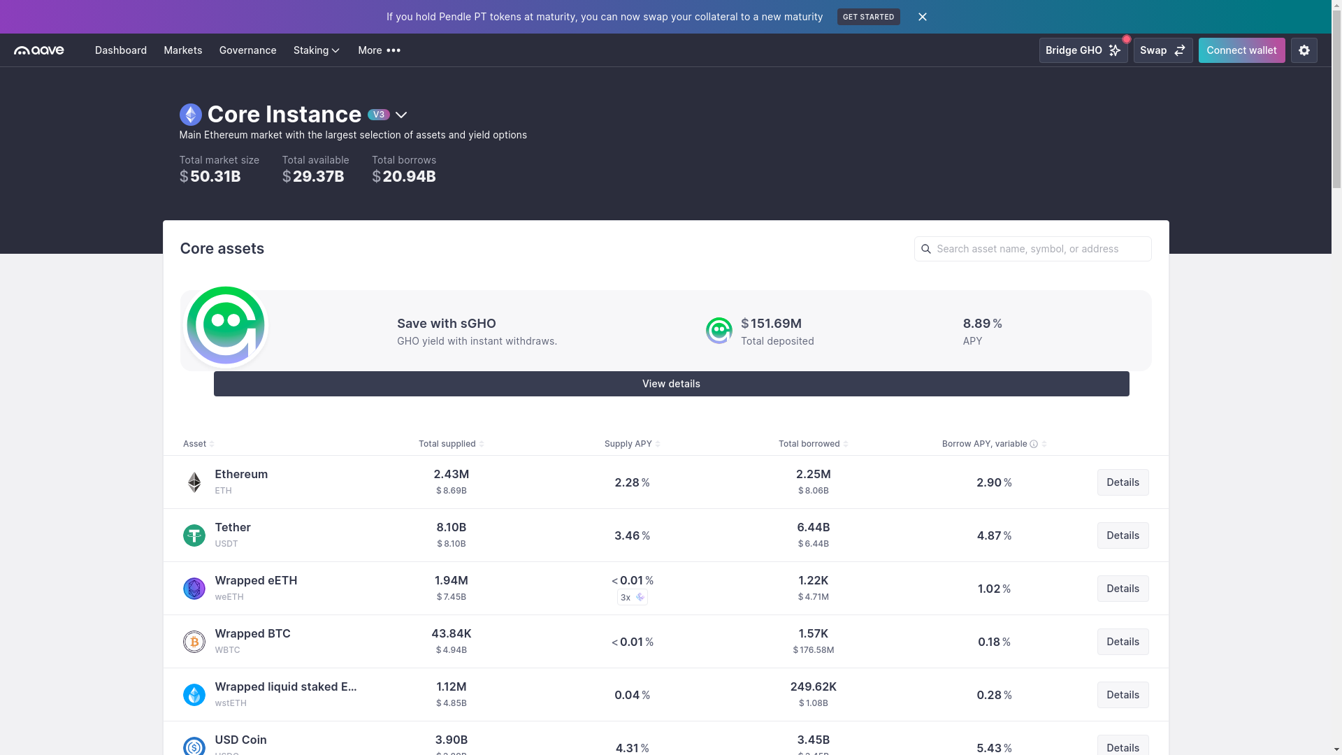 website screenshot of https://1aave.com/