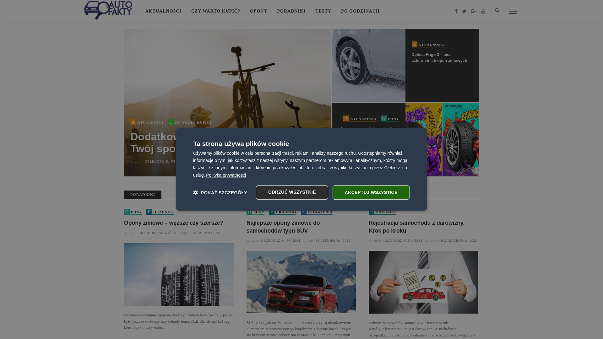 website screenshot of https://autofakty.pl