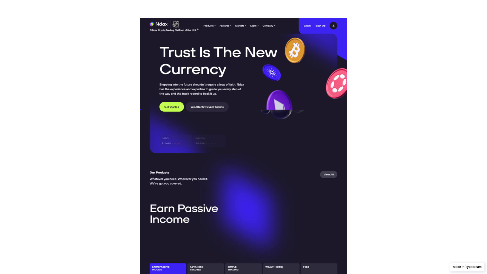 website screenshot of https://welcome-ndaxx-webs-app.typedream.app