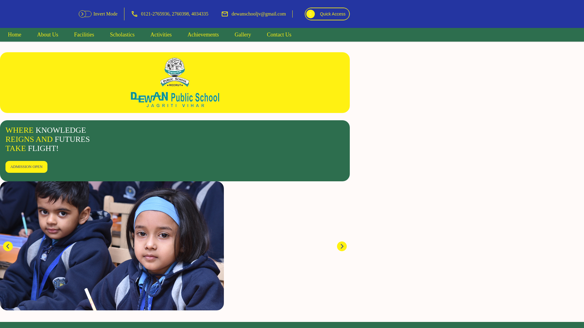 website screenshot of https://dewanschooljv.com/
