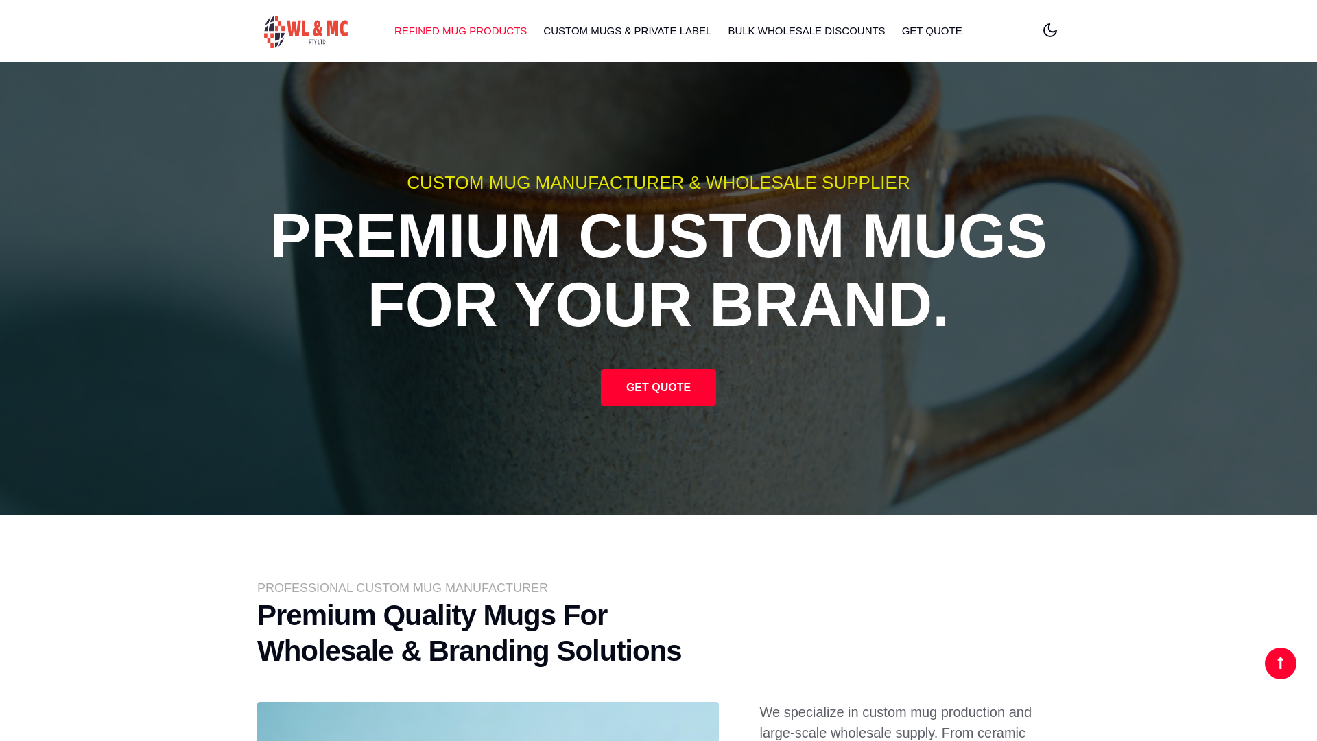 website screenshot of https://wlmcwholesale.com