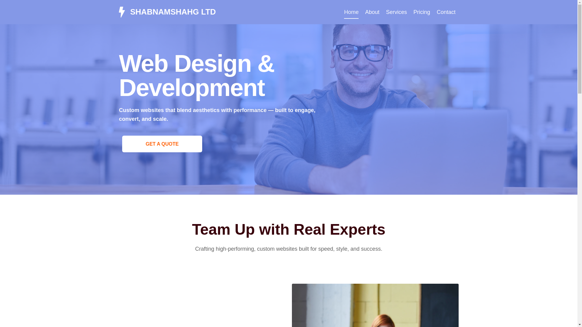 website screenshot of https://shabnamshahg.com/