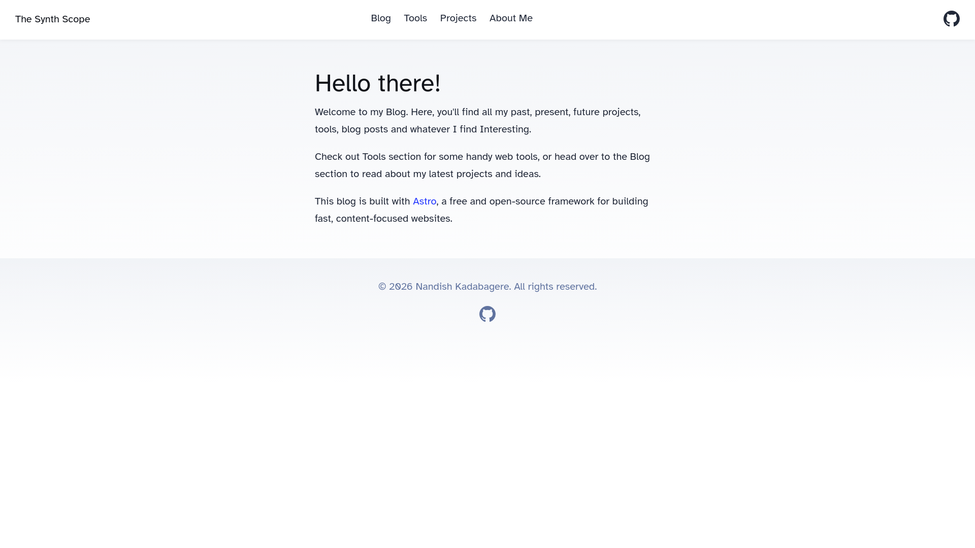 website screenshot of https://thesynthscope.com