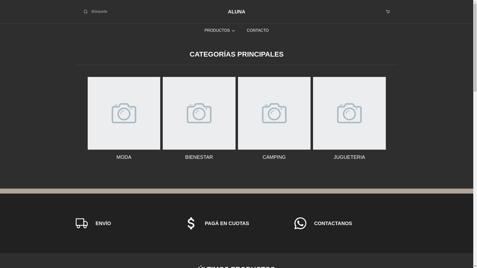 website screenshot of https://alunahome.online/