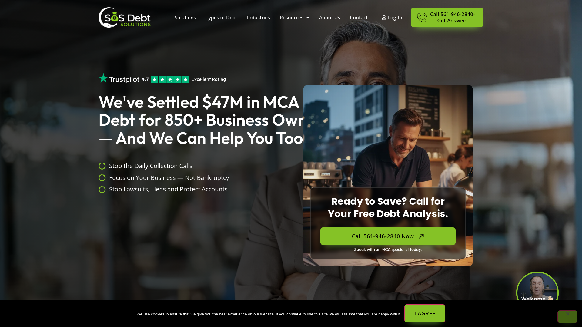 website screenshot of https://usesosdebtsolutionshq.com/