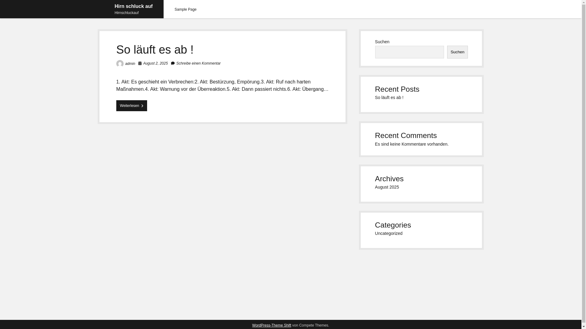website screenshot of https://hirnschluckauf.de/