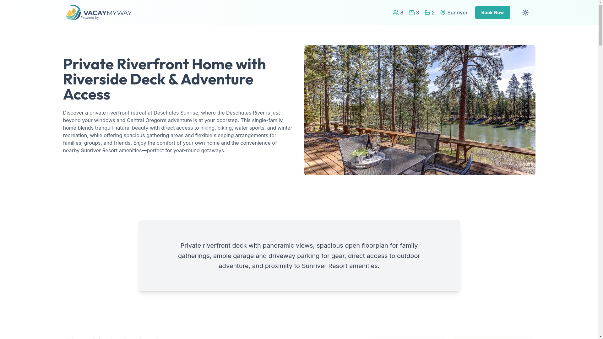 website screenshot of https://riverfronthaven.house/