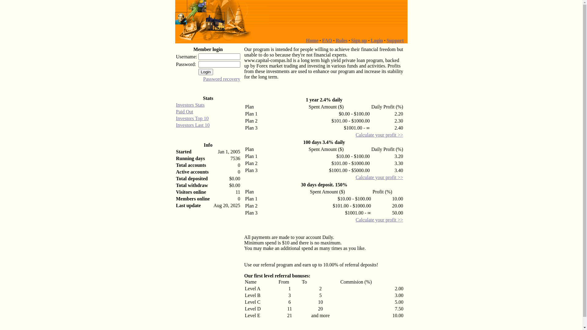 website screenshot of https://capital-compas.ltd/