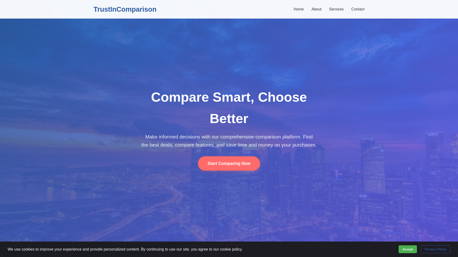website screenshot of https://trustincomparison.digital/