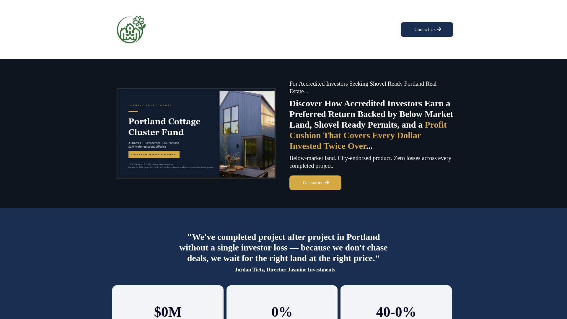 website screenshot of https://jasmineinvestments.co/
