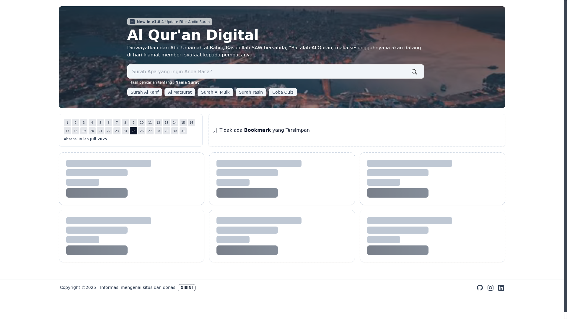 website screenshot of https://al-quran.pages.dev/