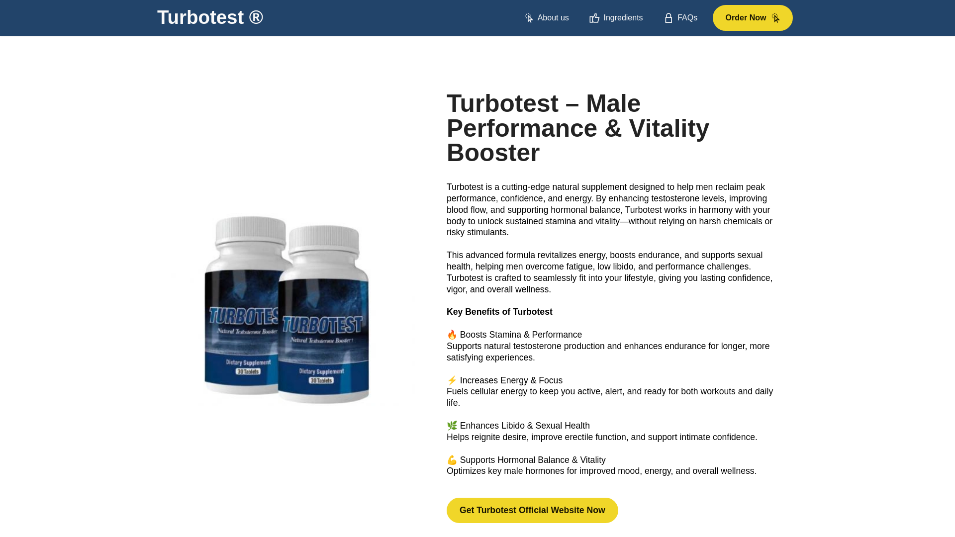 website screenshot of https://website-turbotest.com/