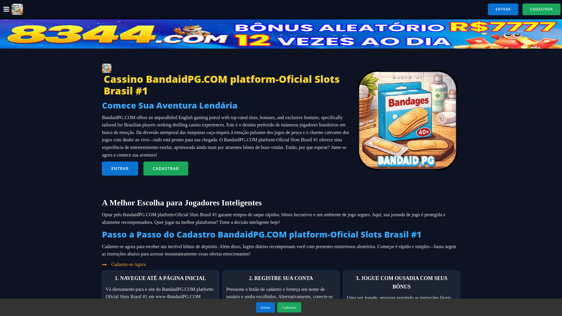 website screenshot of https://bandaidpgvip.com/