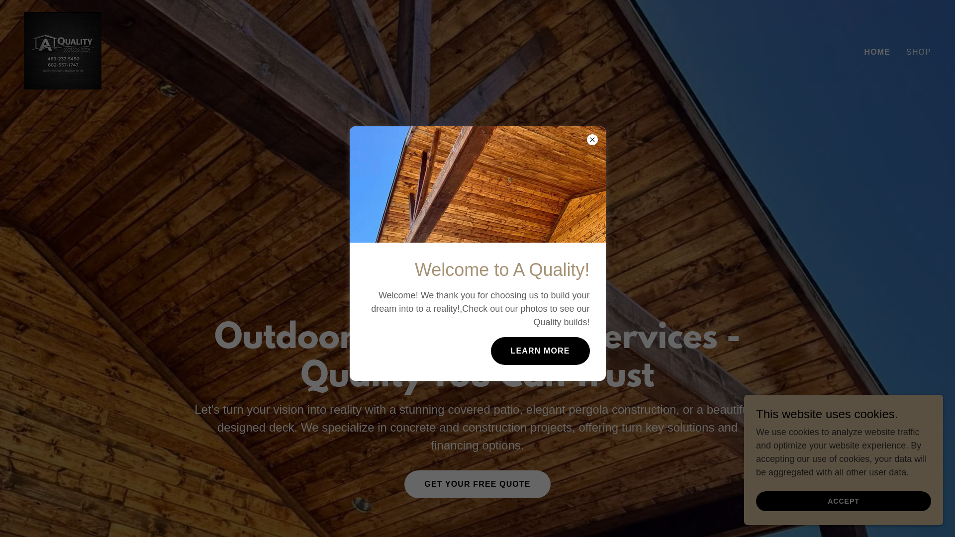 website screenshot of https://aqualityconstruction.net/